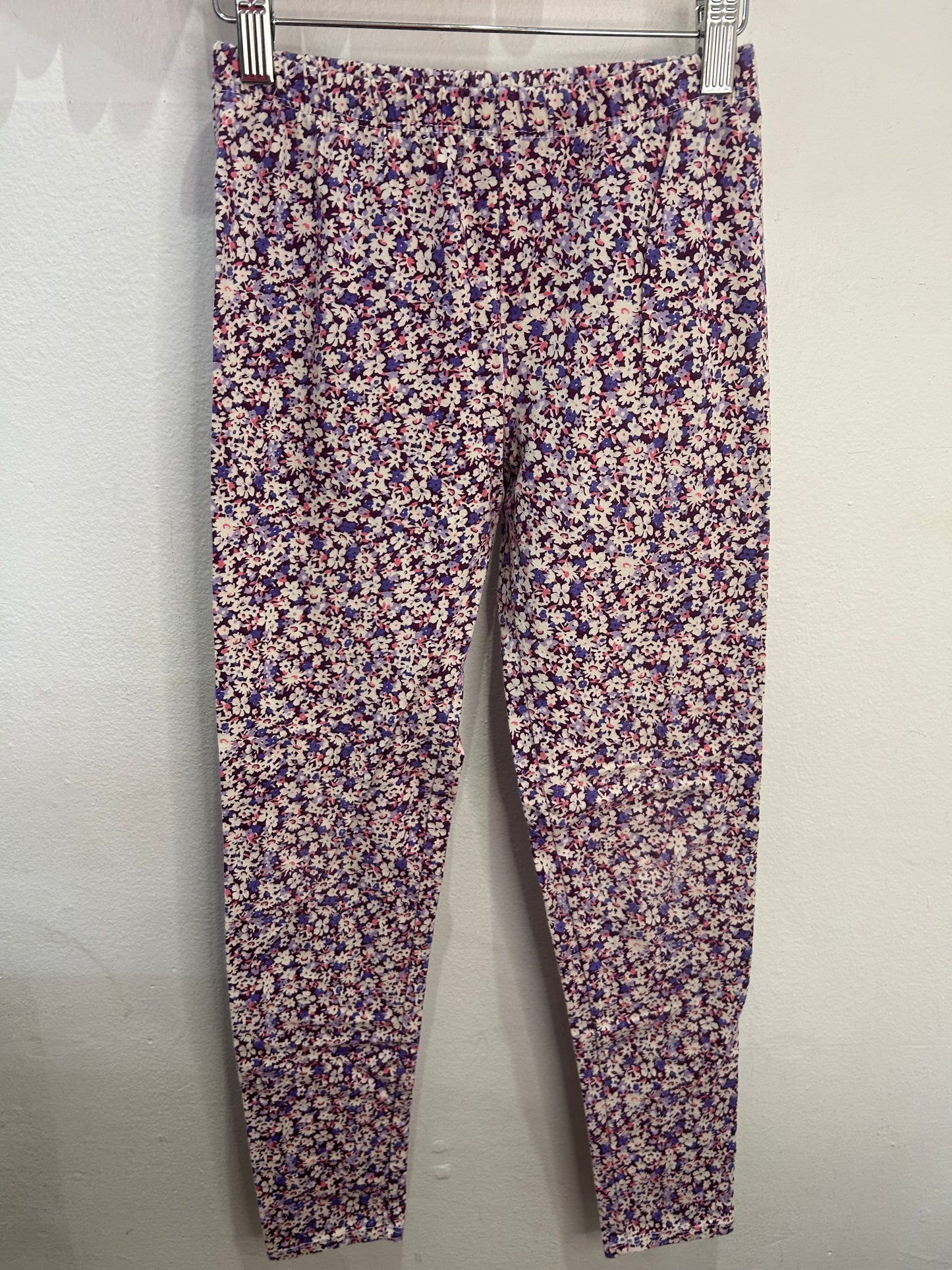 Purple floral leggings 12y