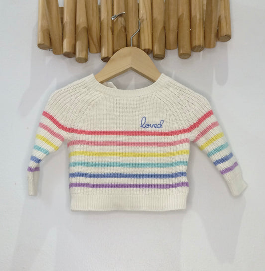 Colourful stripes sweater 3-6m