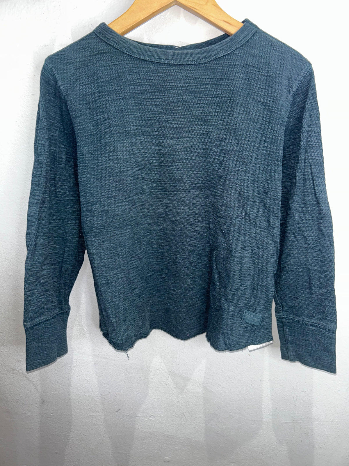Dark cyan waffle longsleeve 6-7y