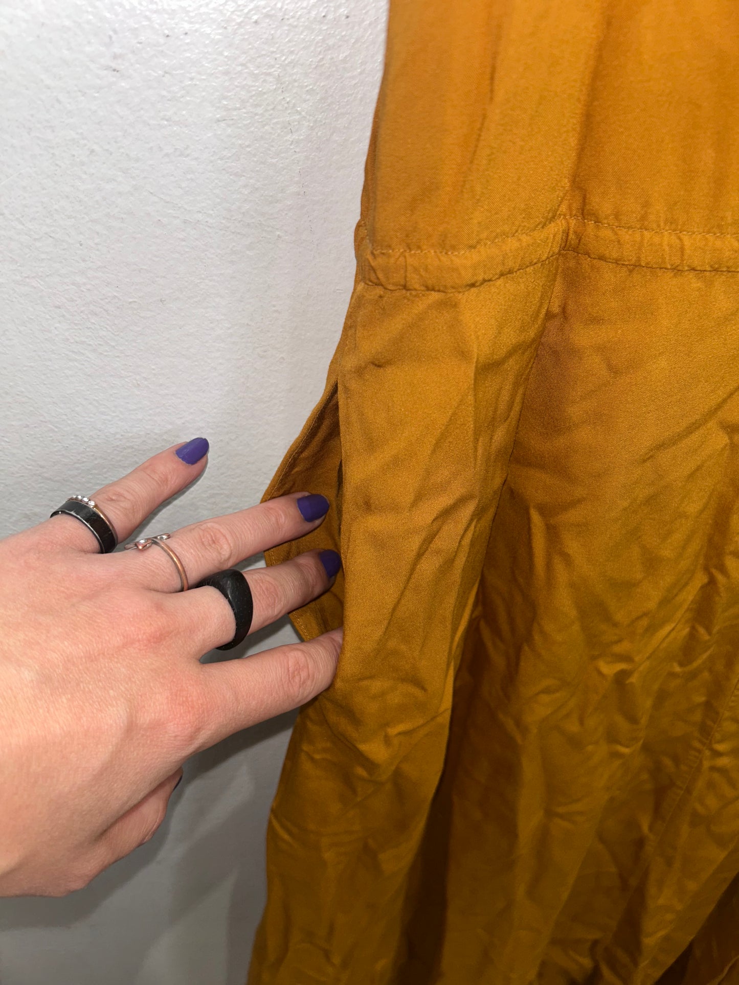 Uniqlo mustard midi dress adult XS