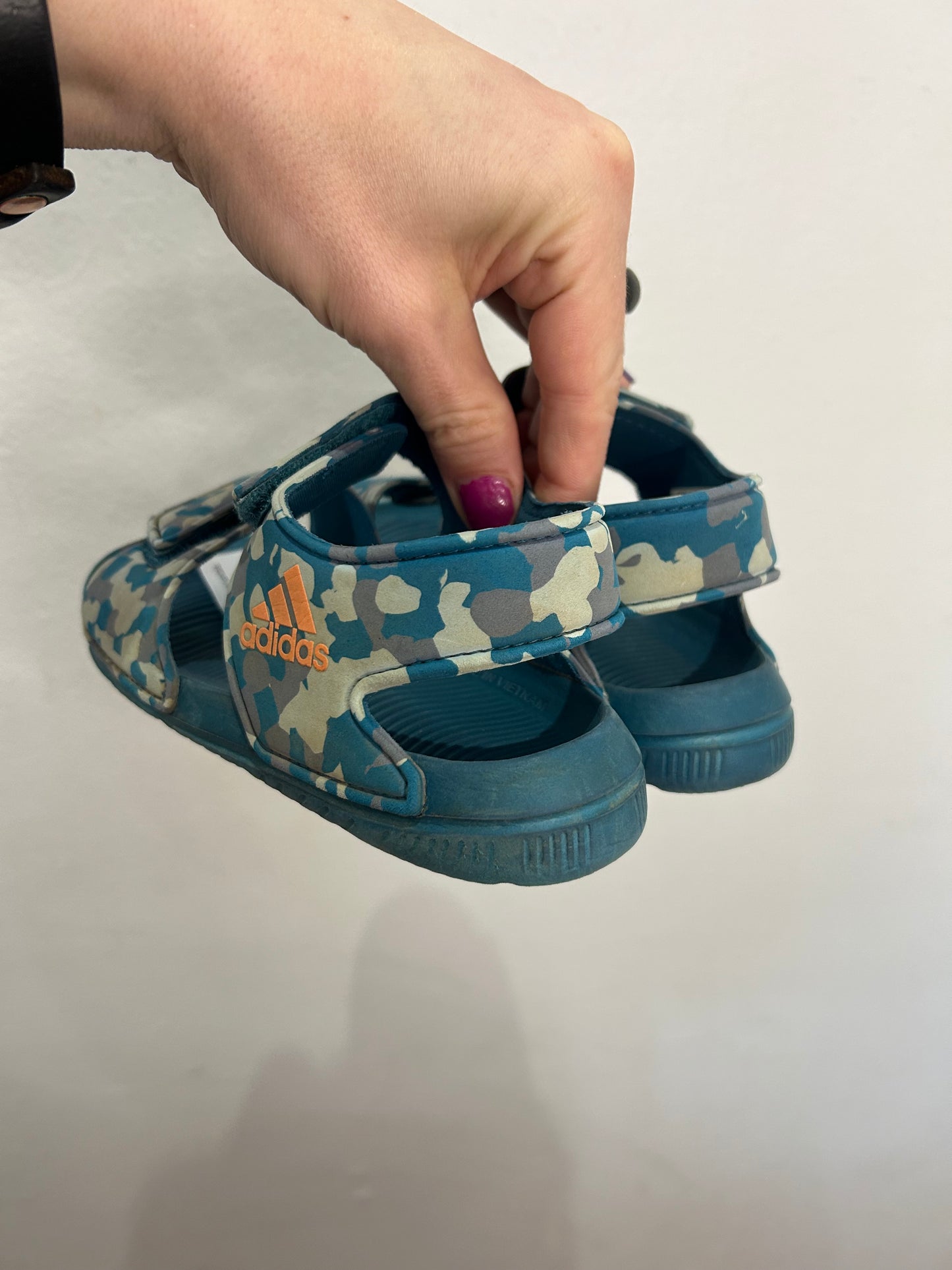 C13 Adidas teal sandals