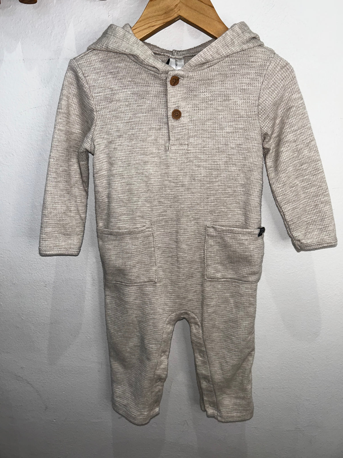 Cream waffle romper 12m