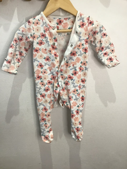 Pink flowers sleeper newborn