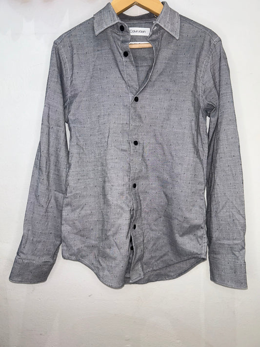 Grey slim fit dress shirt 10y