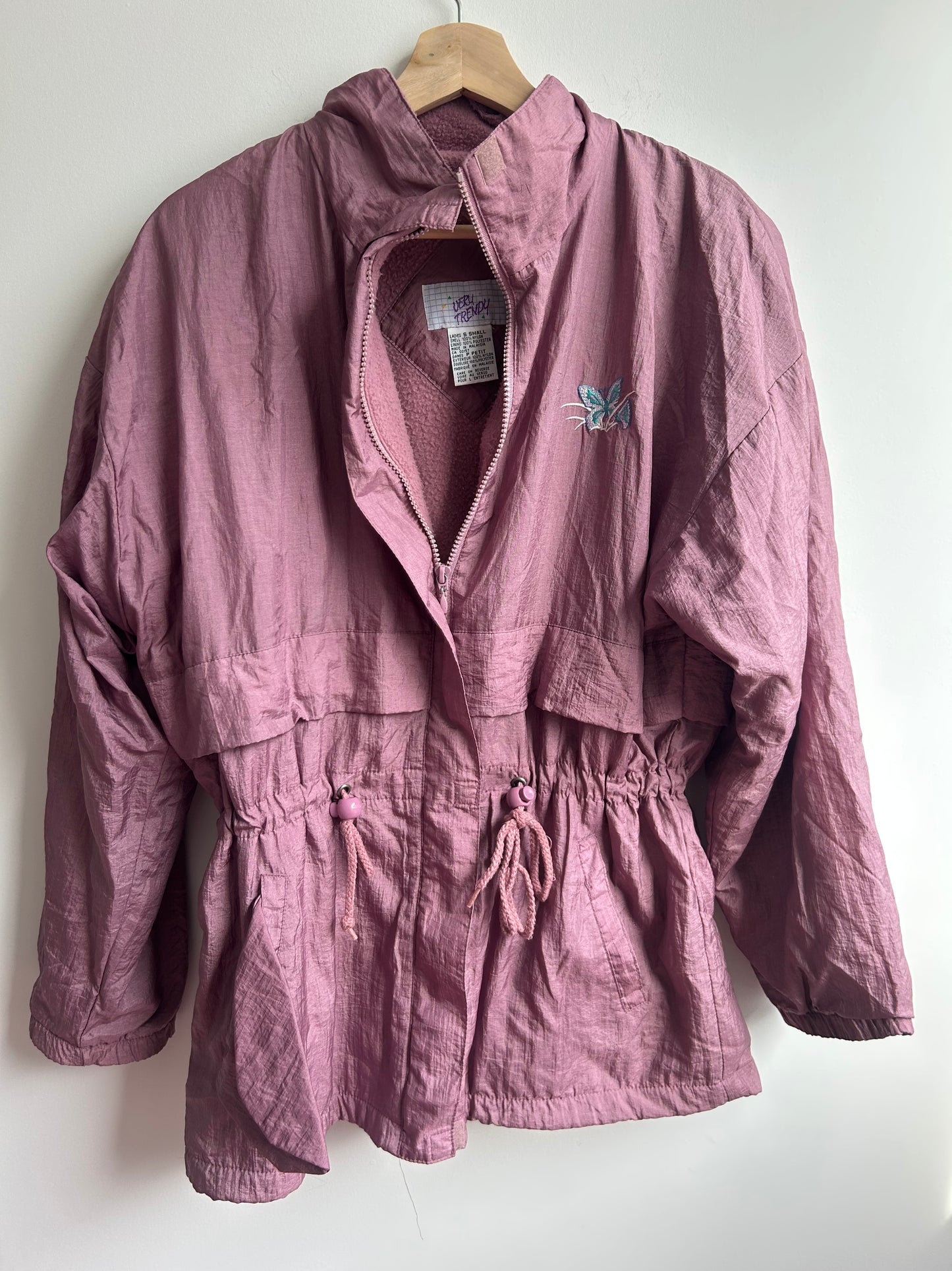 Vintage dusky purple fleece-lined jacket S