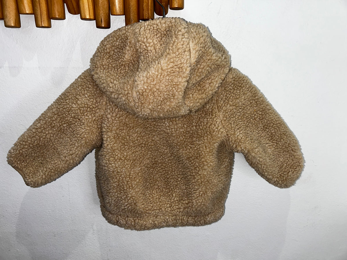 Light brown furry sweatshirt 0-6m
