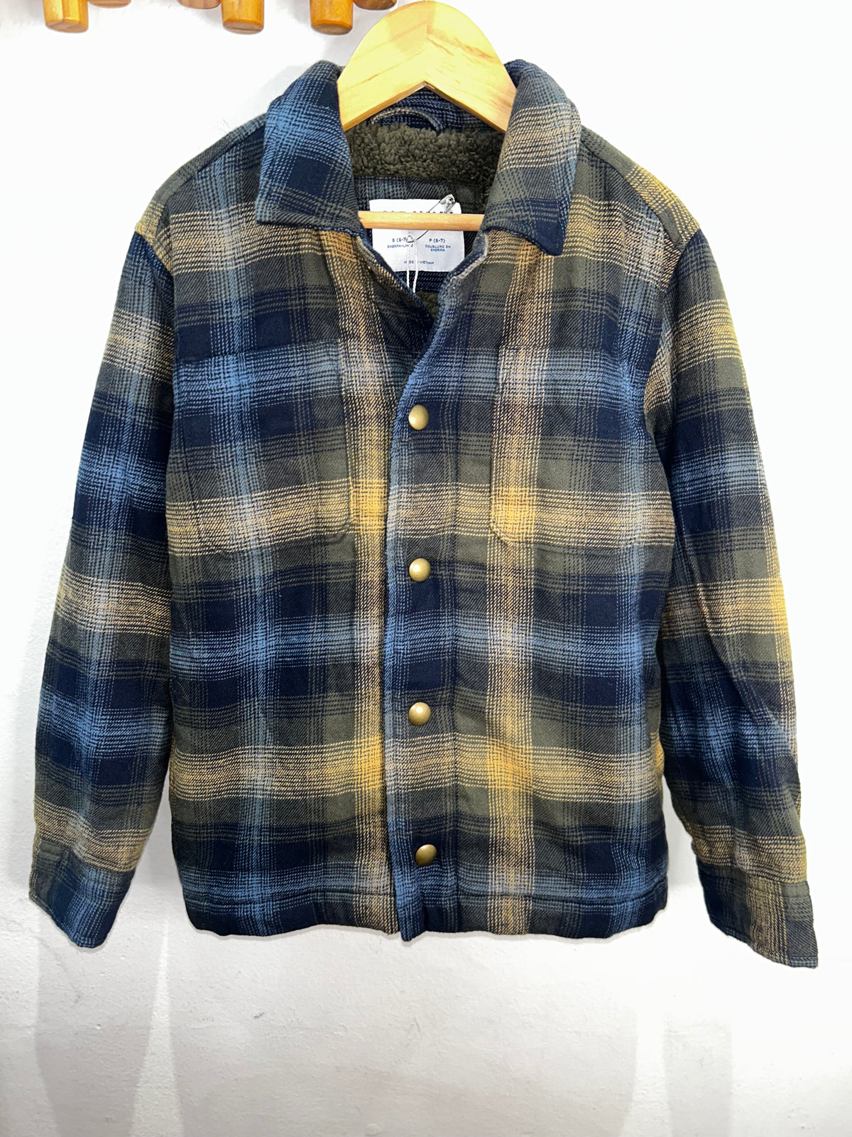 Sherpa lined overshirt 6-7y