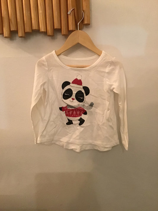 Sparkly panda long sleeve 2y