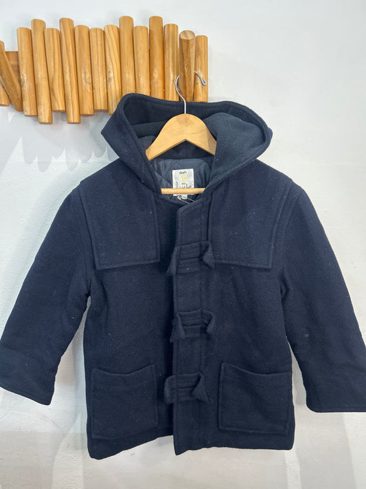 Navy hooded coat 4y
