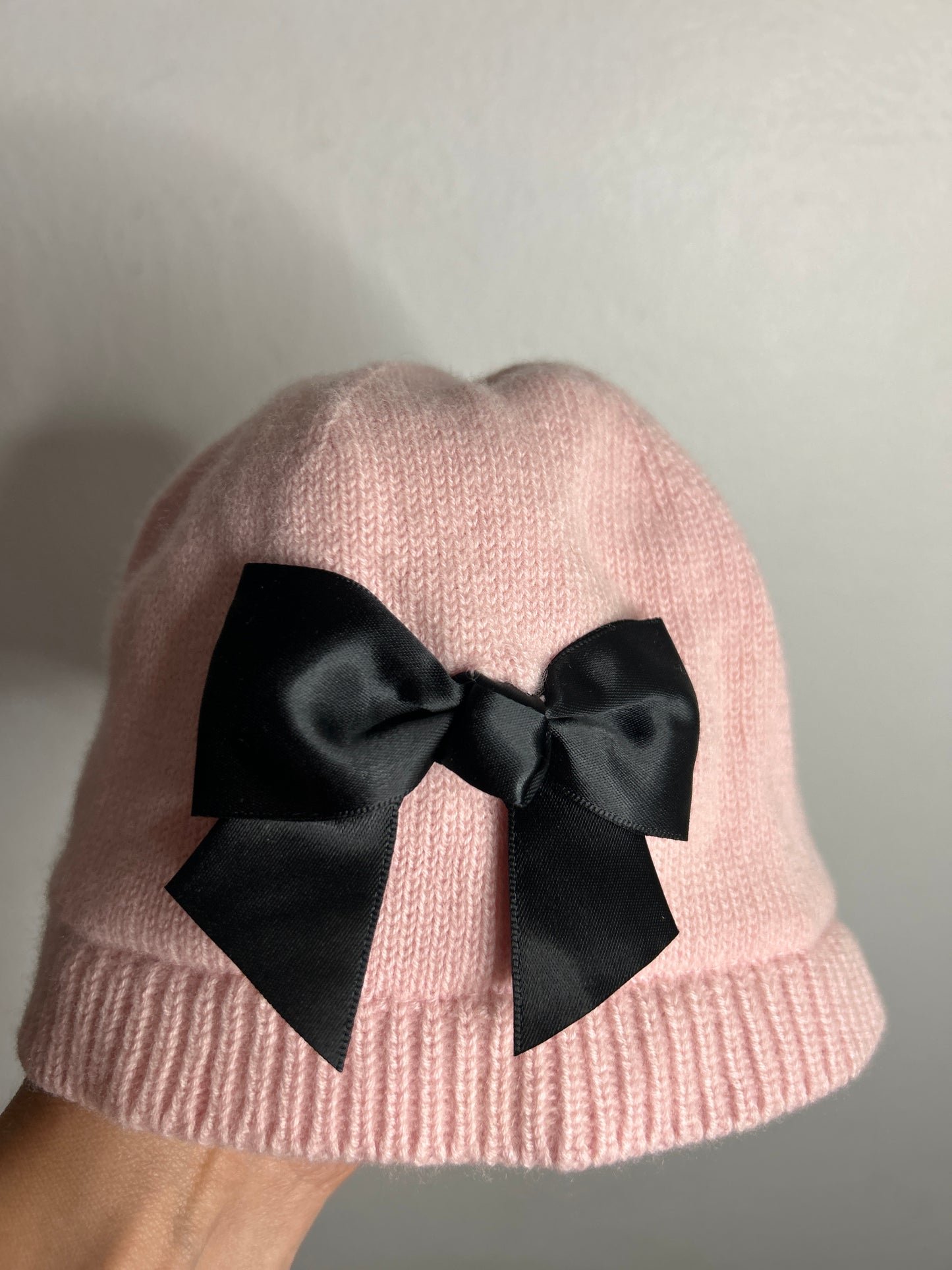 Pink bow hat 4-5y