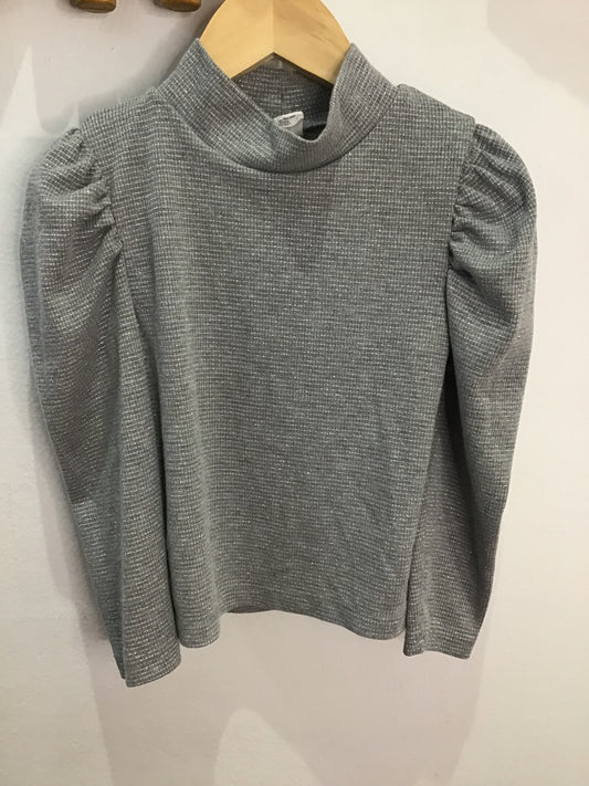 Sparkly silver mockneck 2y