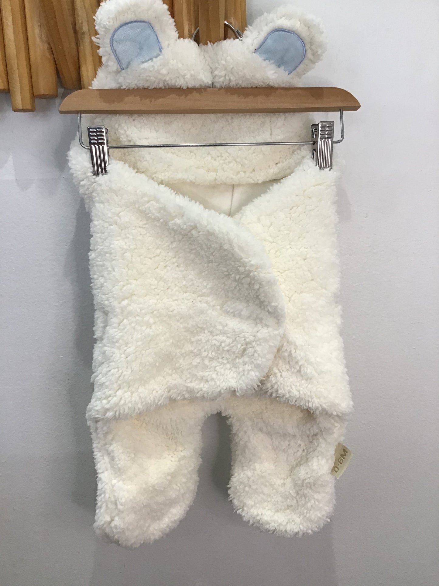 Furry wrap romper 0-6m