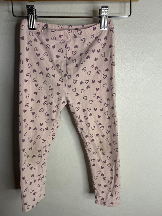 Purple hearts leggings 2-3y