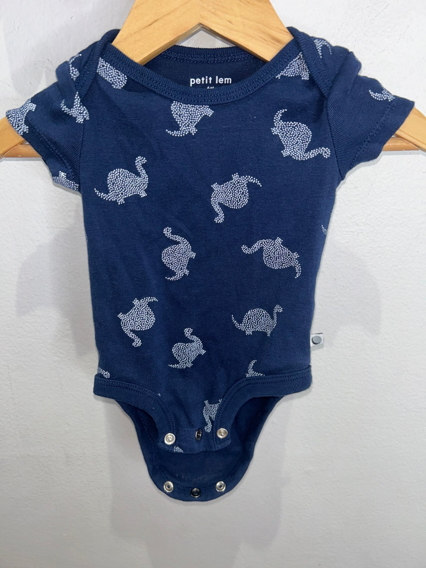 Dark blue many dinos onesie 6m