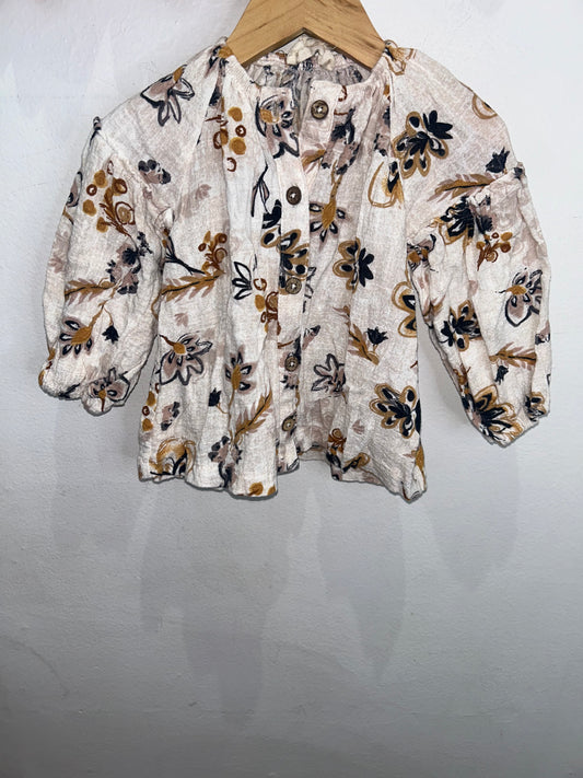 Brown flowers blouse 2y