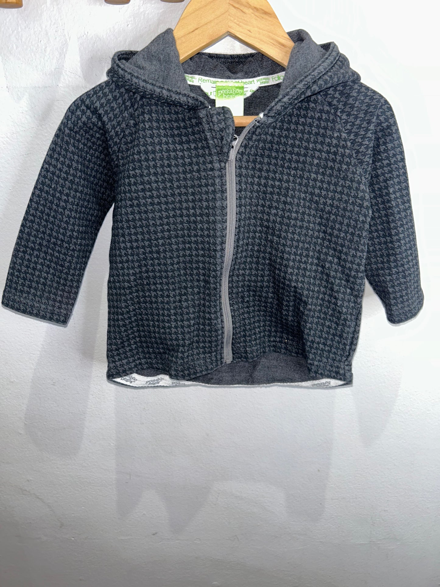 PK Beans grey pattern sweatshirt 6-12m