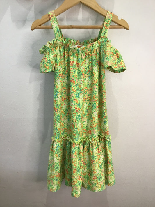 Dress neon green garden 4y