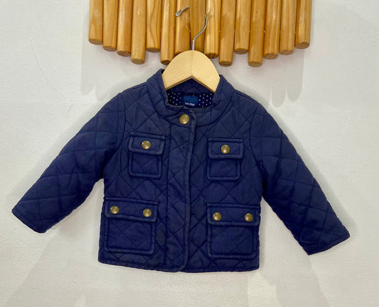 Navy quilted spring-fall jacket 12-18m