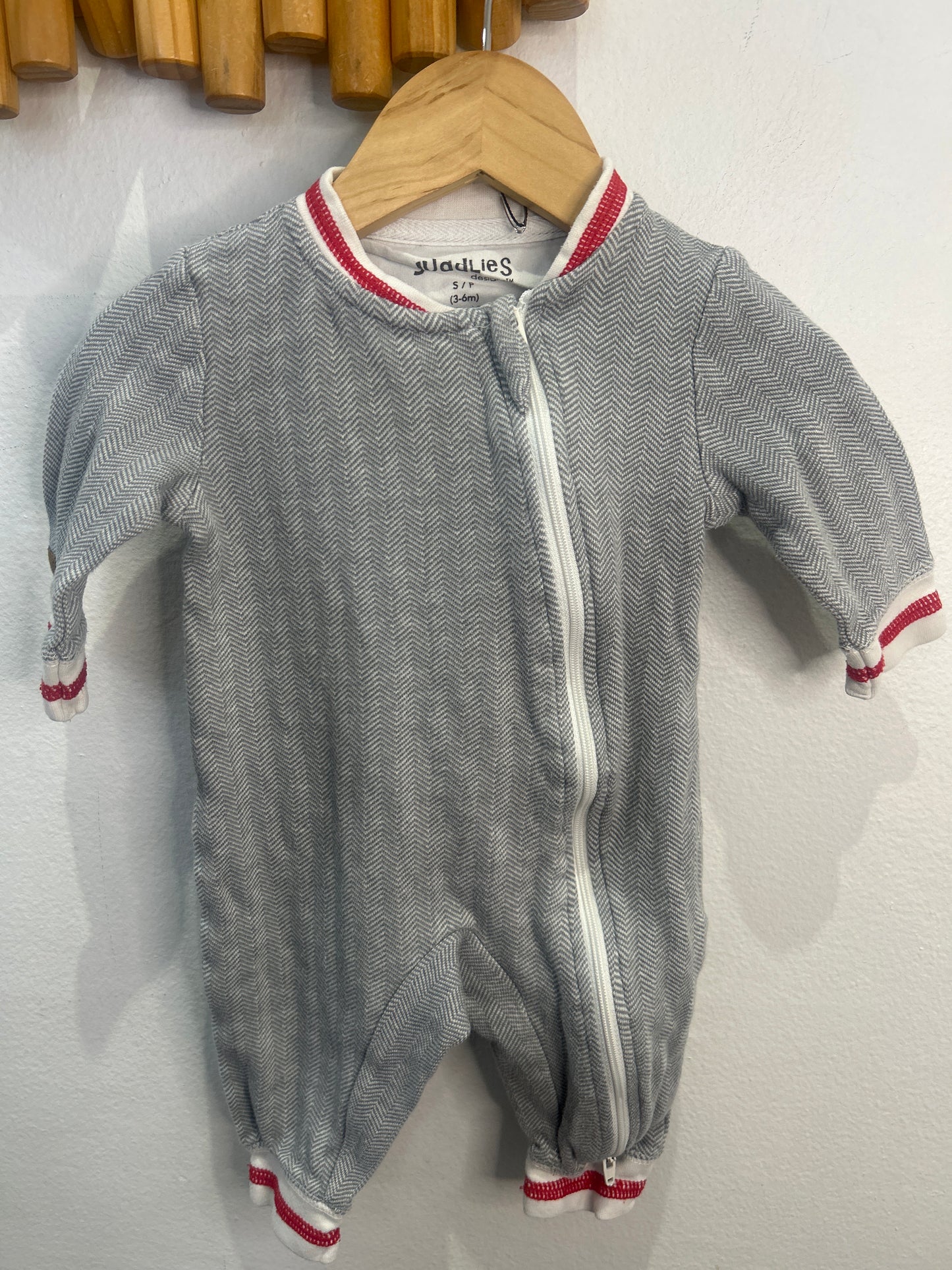 Juddlies grey print sleeper 3-6m