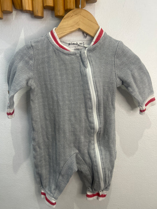 Juddlies grey print sleeper 3-6m