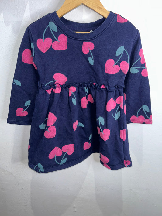 Heart cherries pullover dress 3y