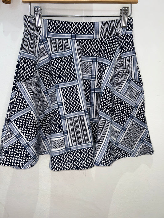 Cotton On blue print skirt - adult XS