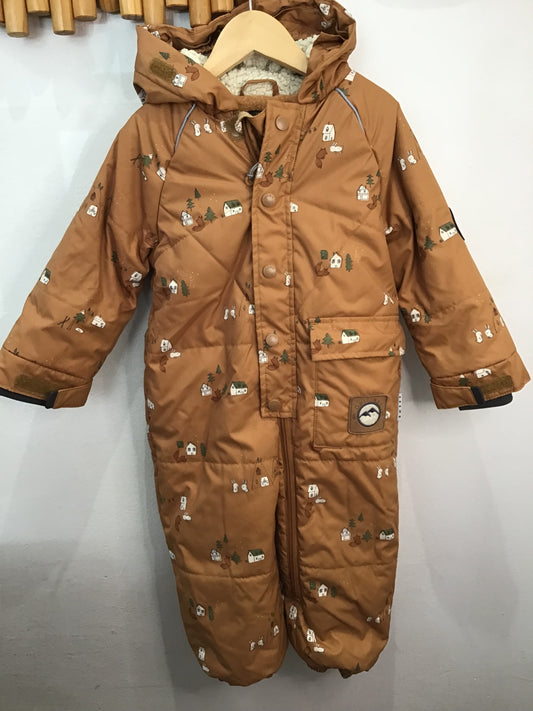 Souris Mini brown snowsuit 18-24m