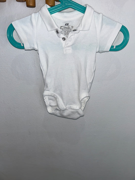 White Collar Onesie 0-3m