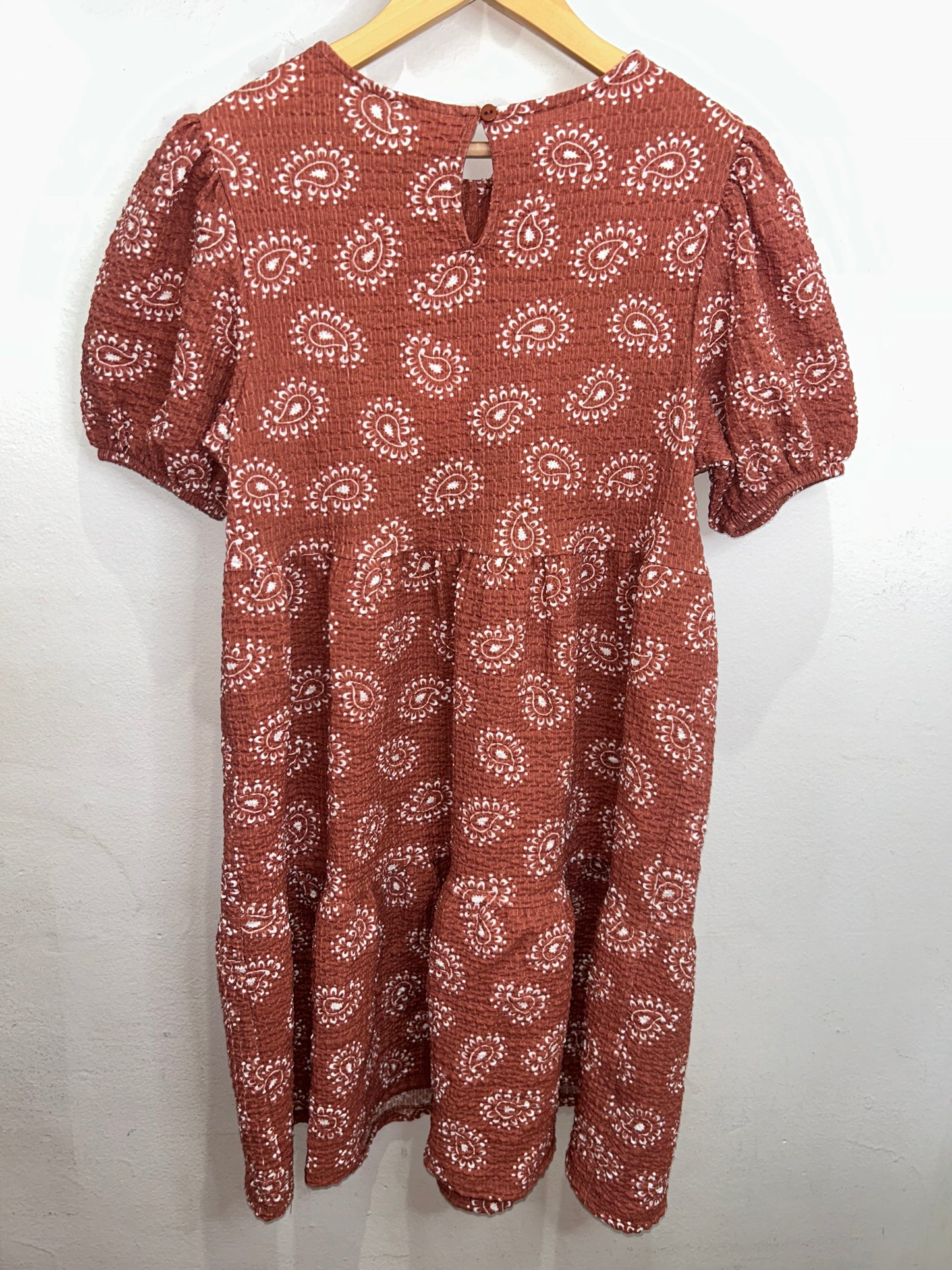 Brown paisley dress 11-12y