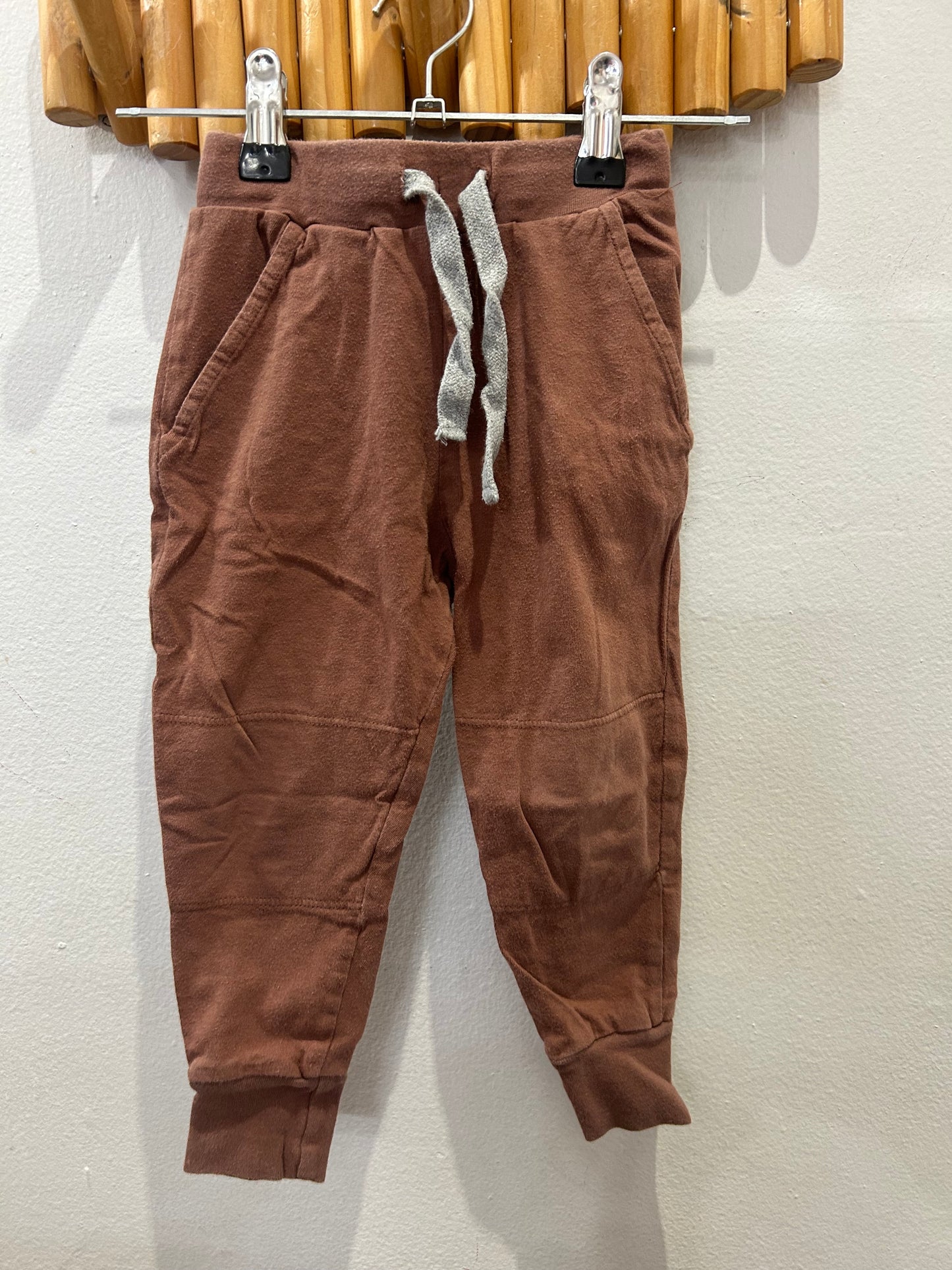 Minimioche brown cotton joggers 1-2y*