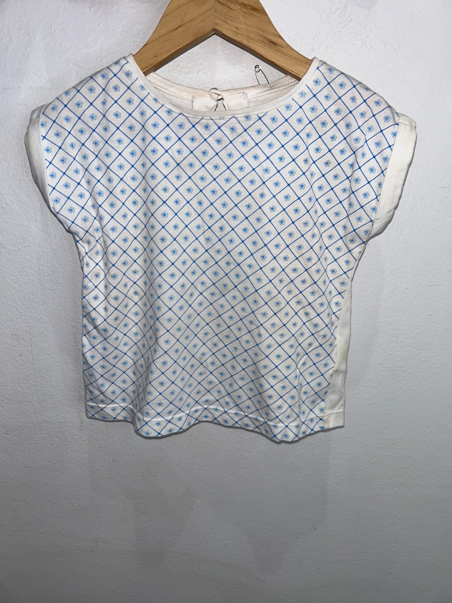 Jacadi blue pattern tee 2y*