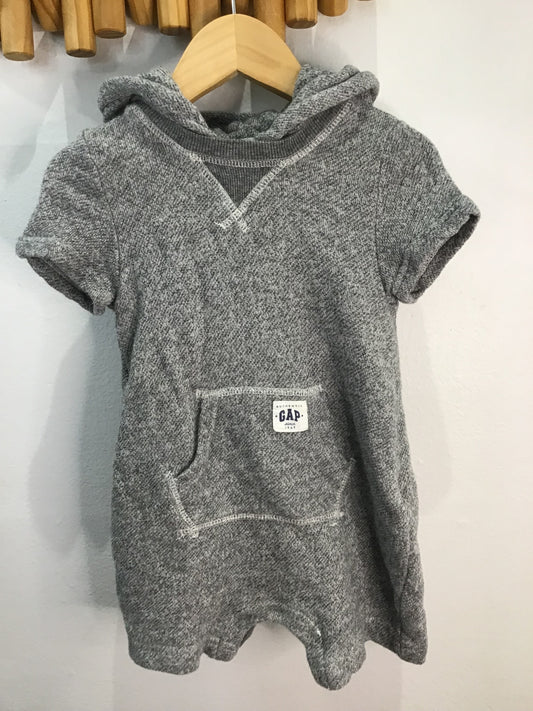 Romper hooded shorty grey 18-24m