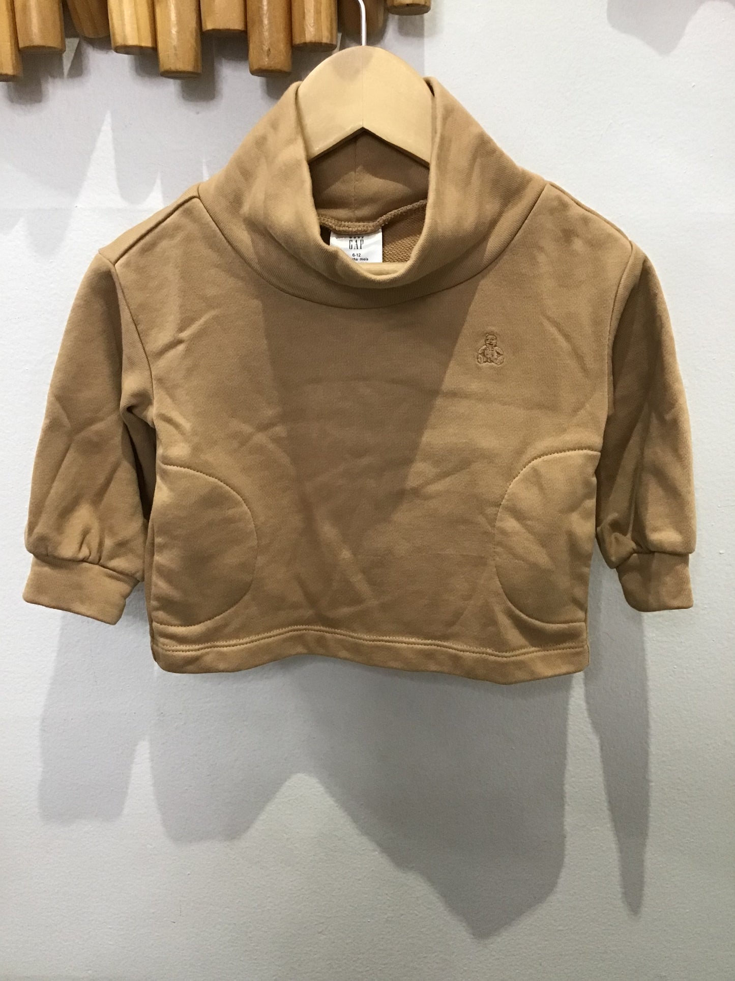Brown mockneck pullover 6-12m