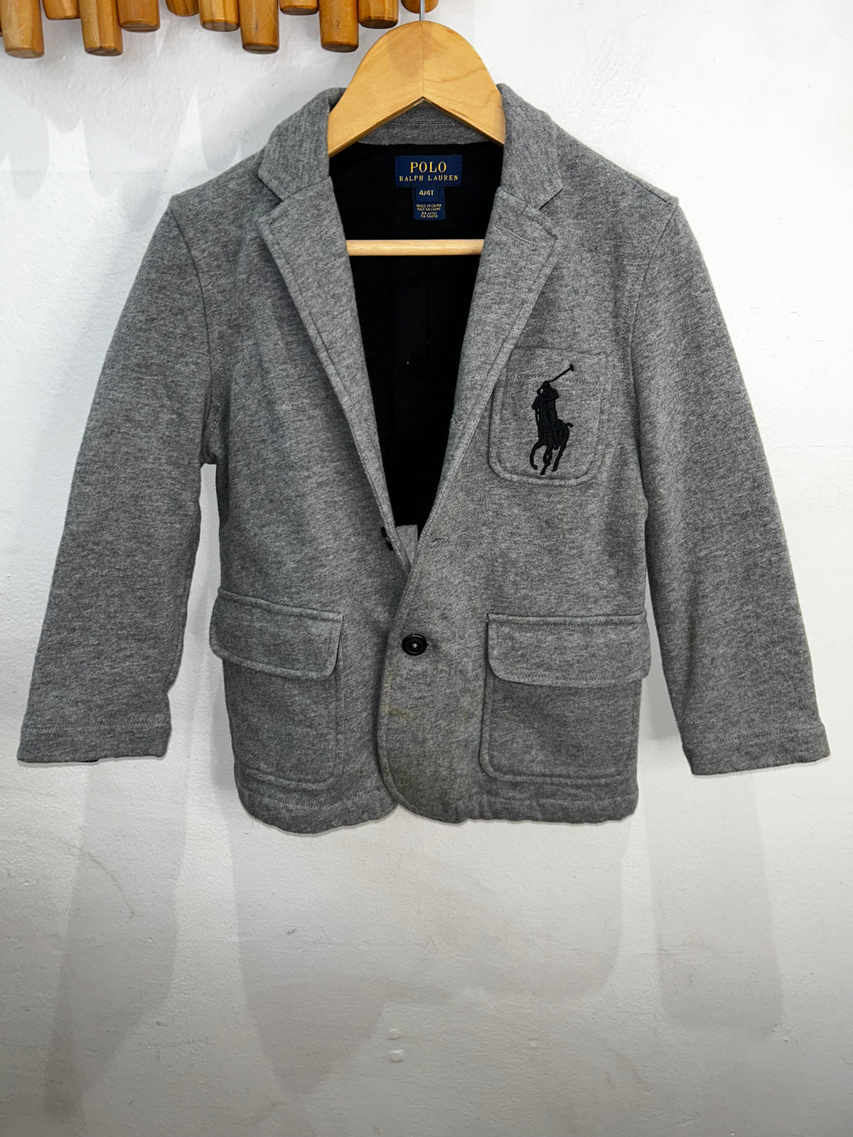Grey fleece blazer 4y