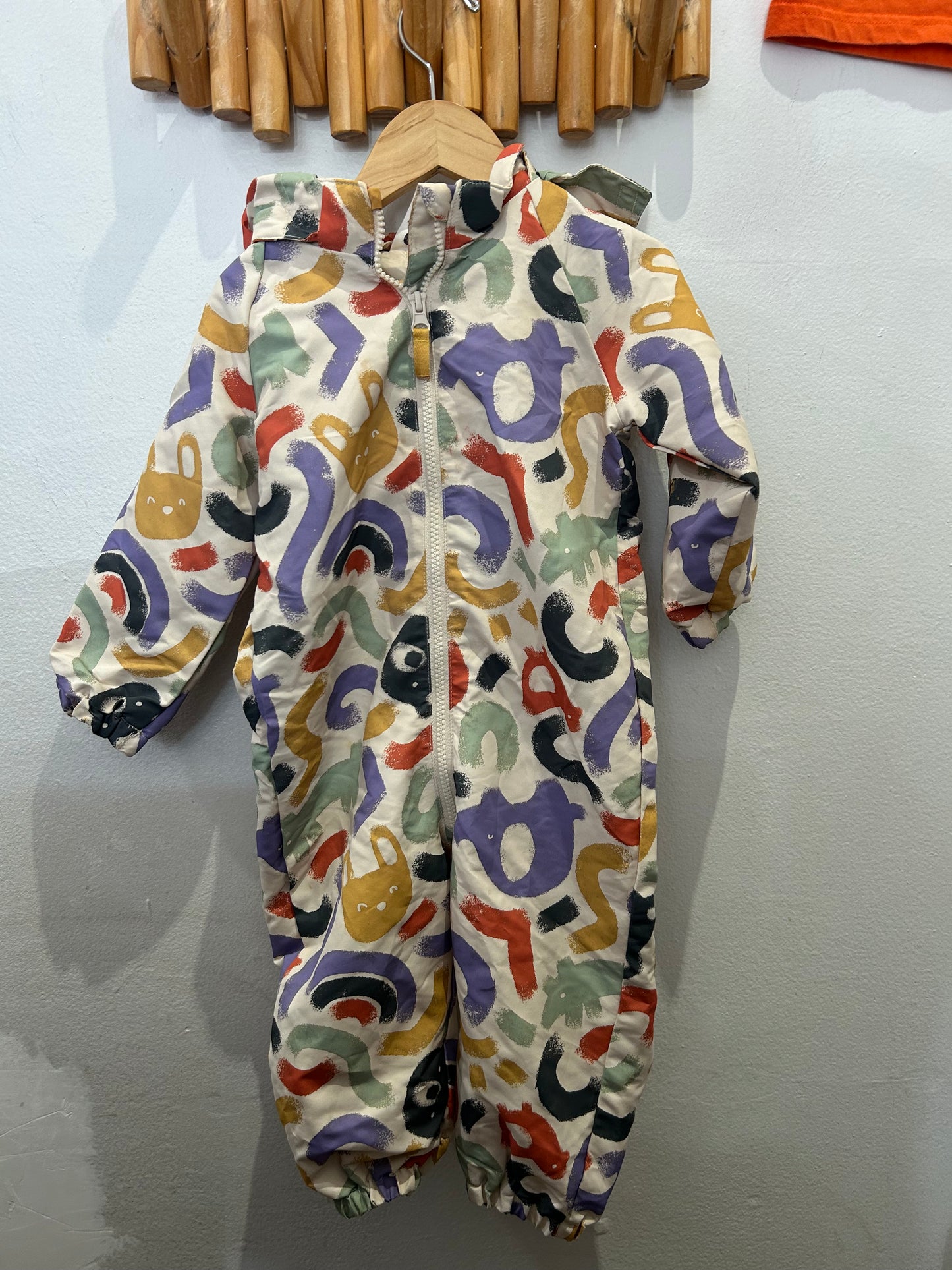Fun print one-piece jacket 12-18m
