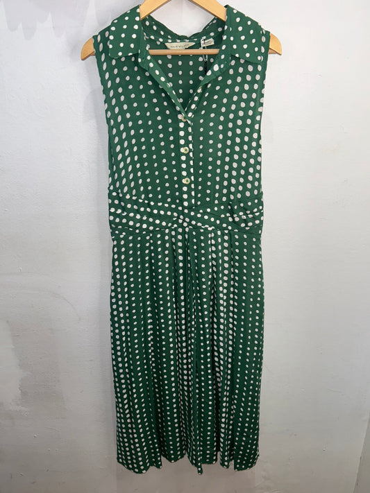 Anthropologie green dots dress- adult XS