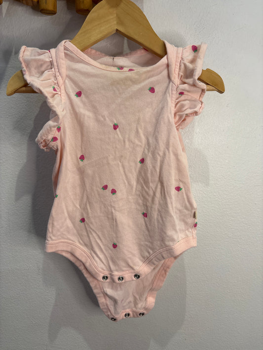 Strawberry print onesie 6-12m