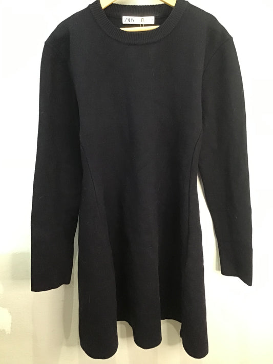 Zara black knit sweater dress- size Large