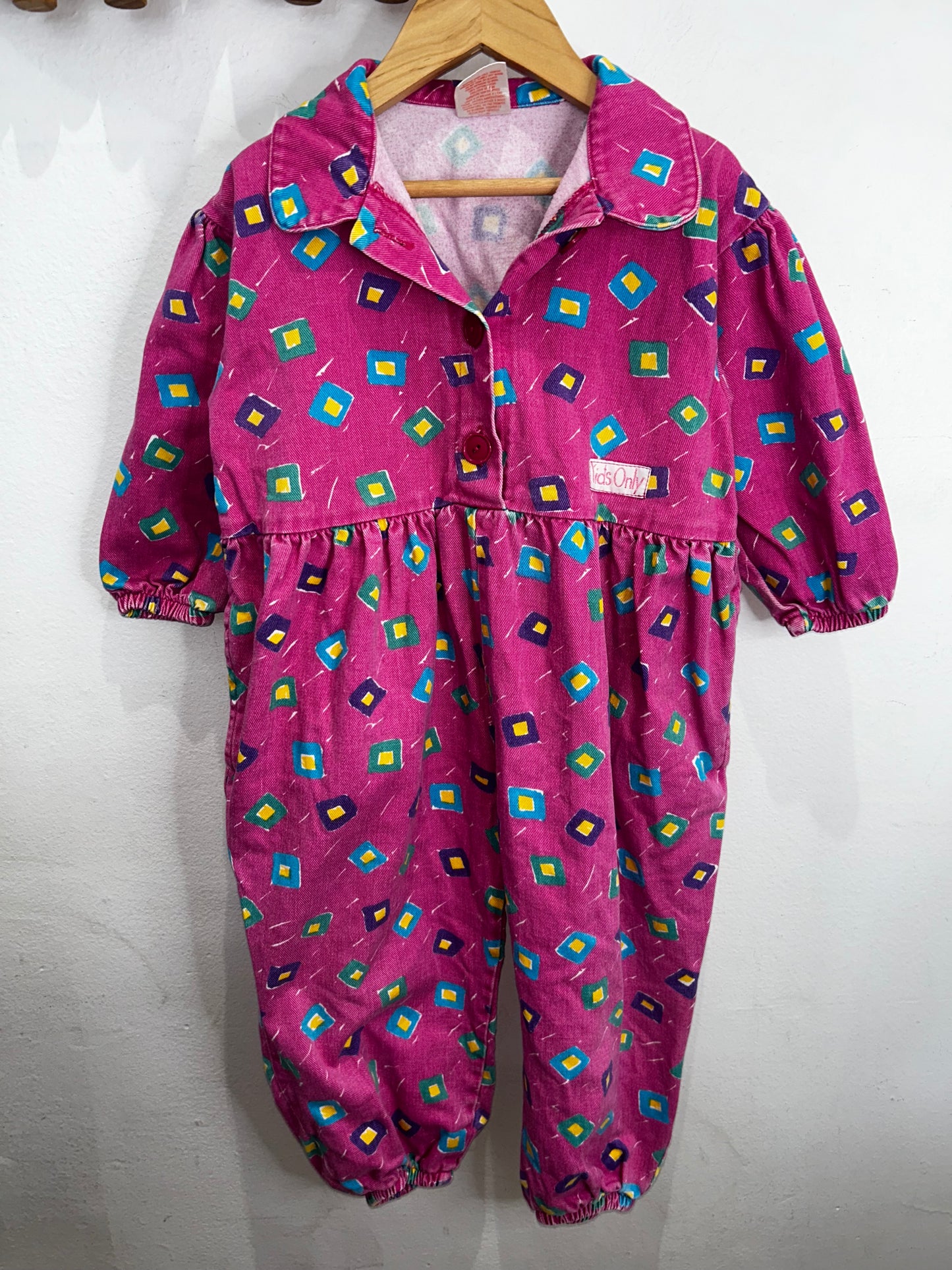 Vintage pink denim coveralls 6y