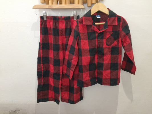 Red checkered shirt pyjamas 3y