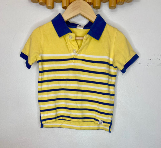 Yellow stripe polo 12-18m