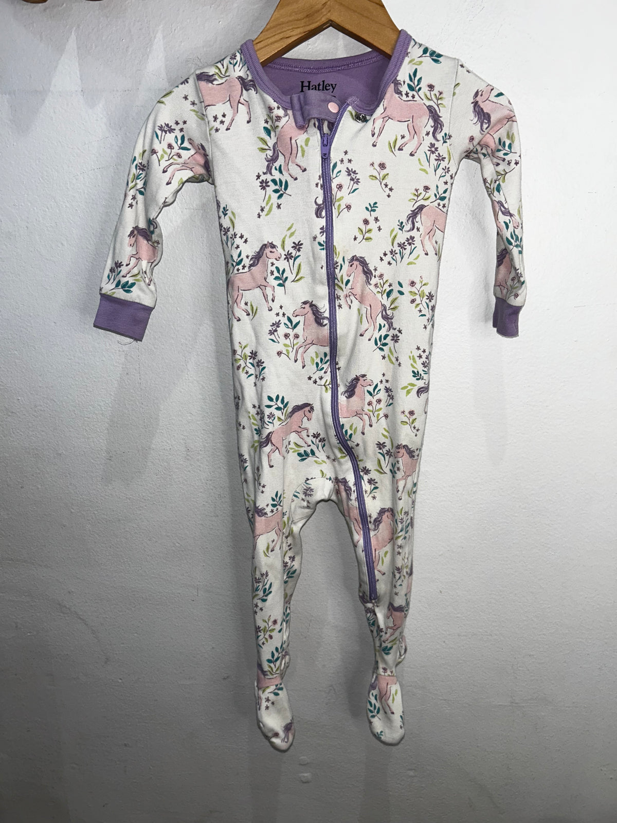 Hatley pink horse sleeper 12-18m
