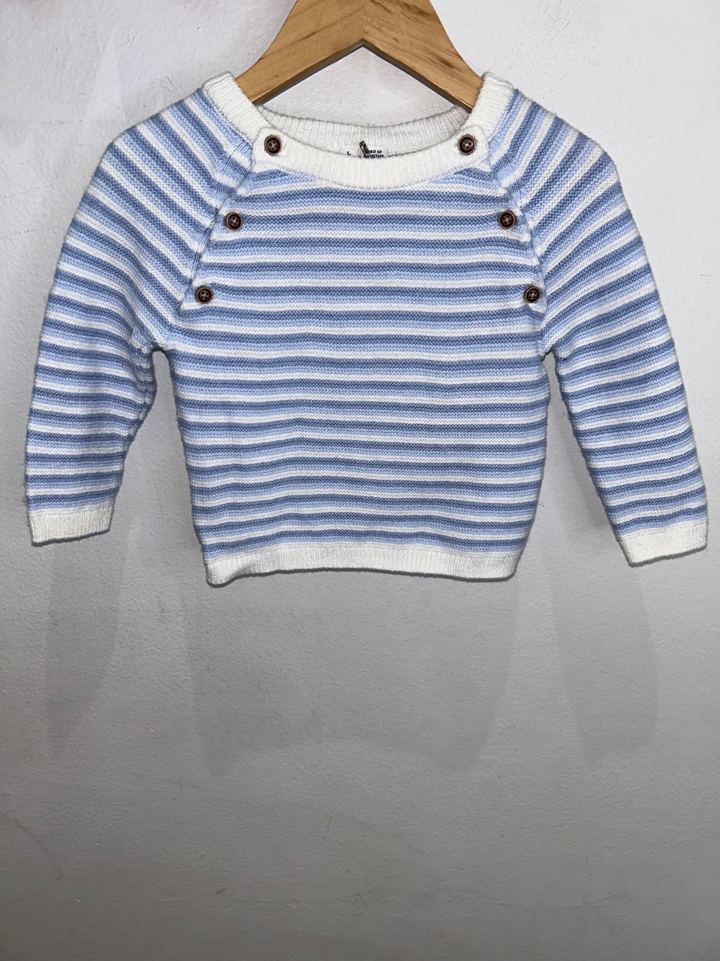 Janie & Jack blue striped sweater set 6-12m