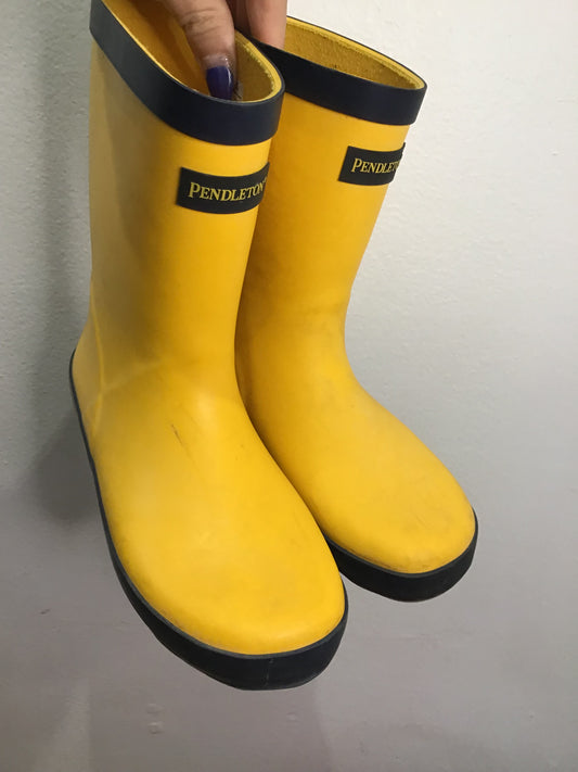 Y3 Pendleton yellow rainboots