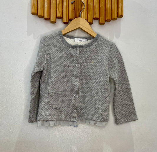 Grey fancy cardigan 4-5y