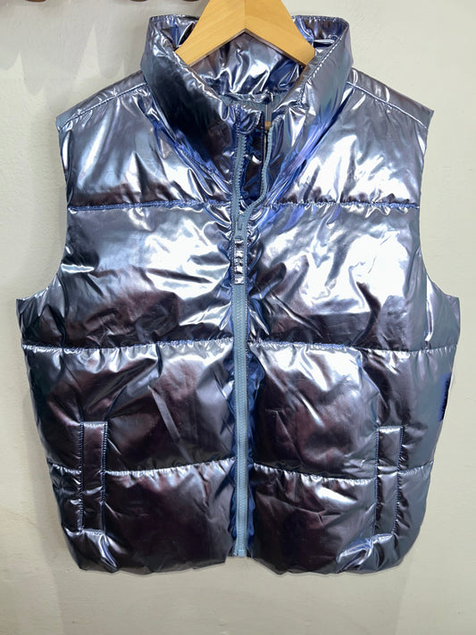 Metallic puffer vest 14-16y NEW