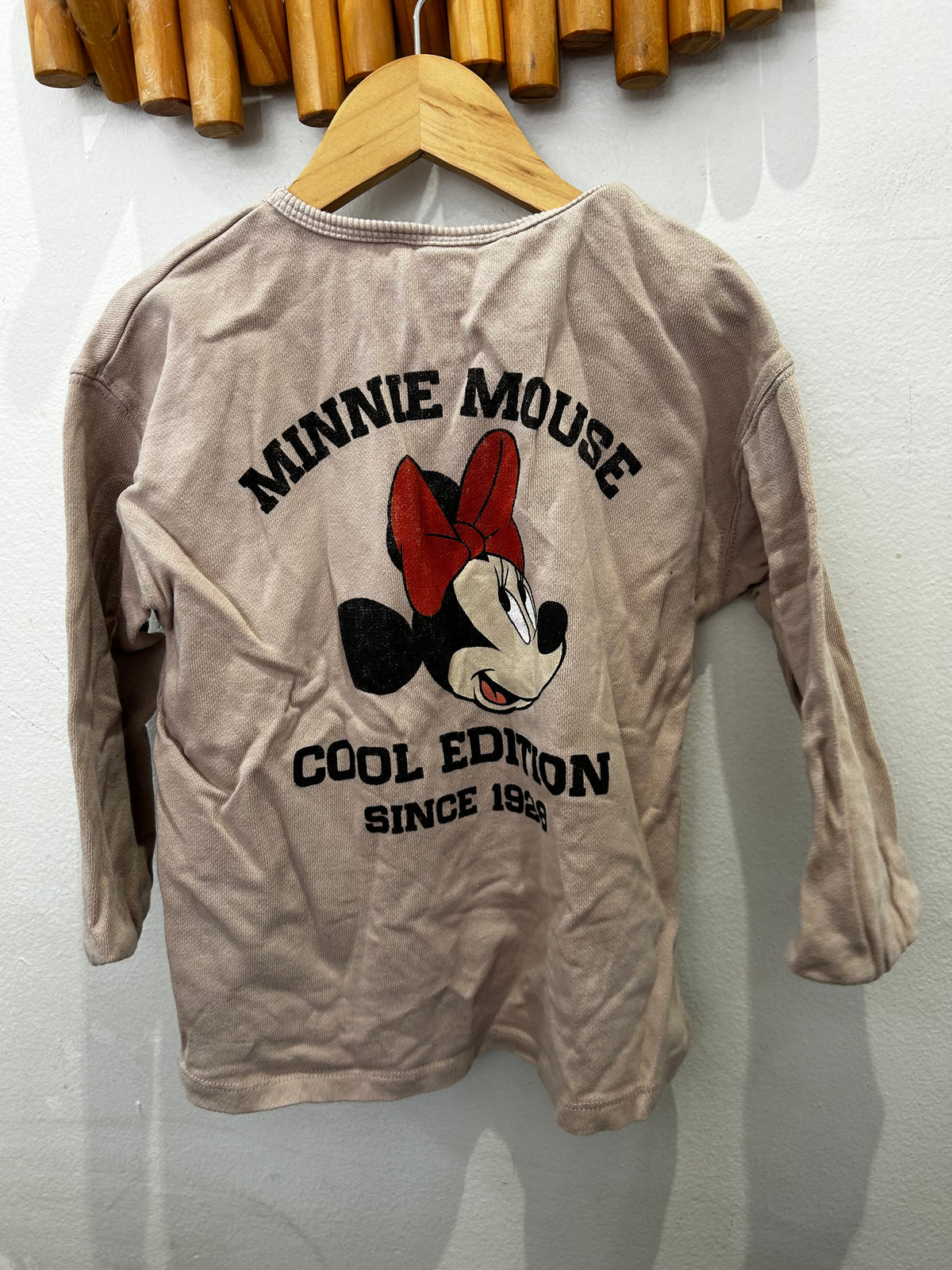 Beige Minnie oversized longsleeve 3-4y*