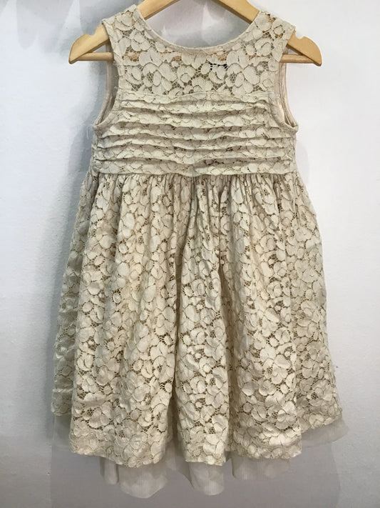 Dress fancy gold lace 2y