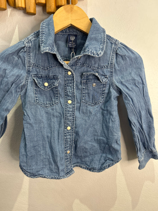 Pearl buttons denim shirt 3y