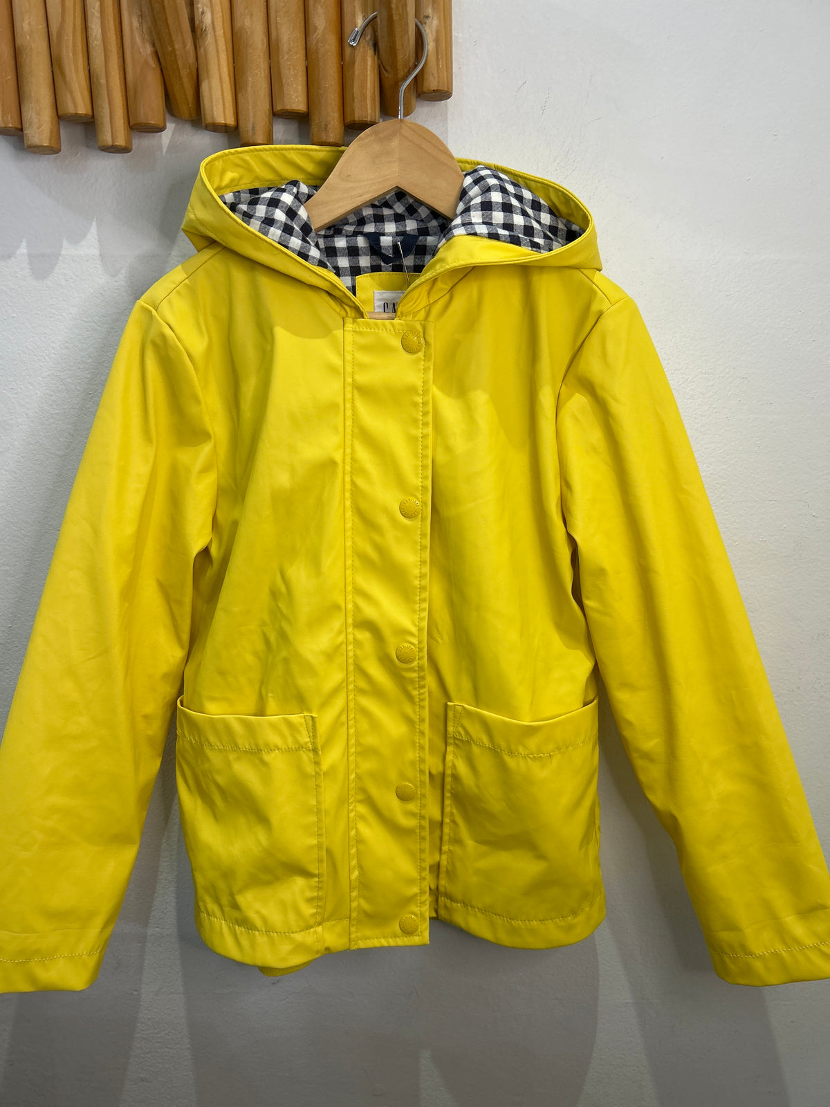 Yellow rain jacket 8-9y